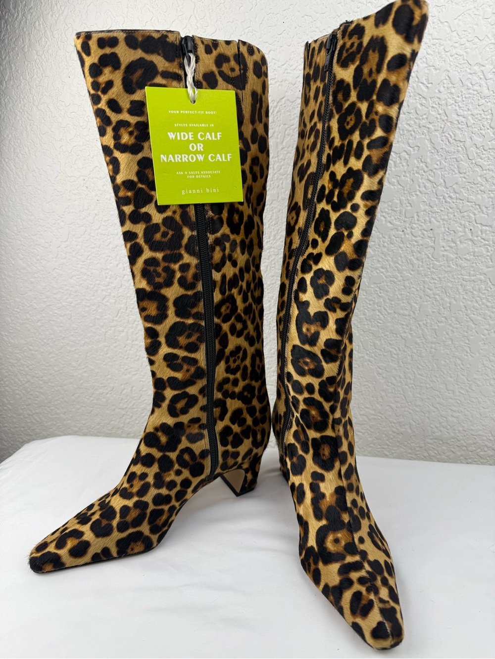 Gianni Bini Weslye | Leopard Print Calf Hair Knee High Boots | Size 7 M